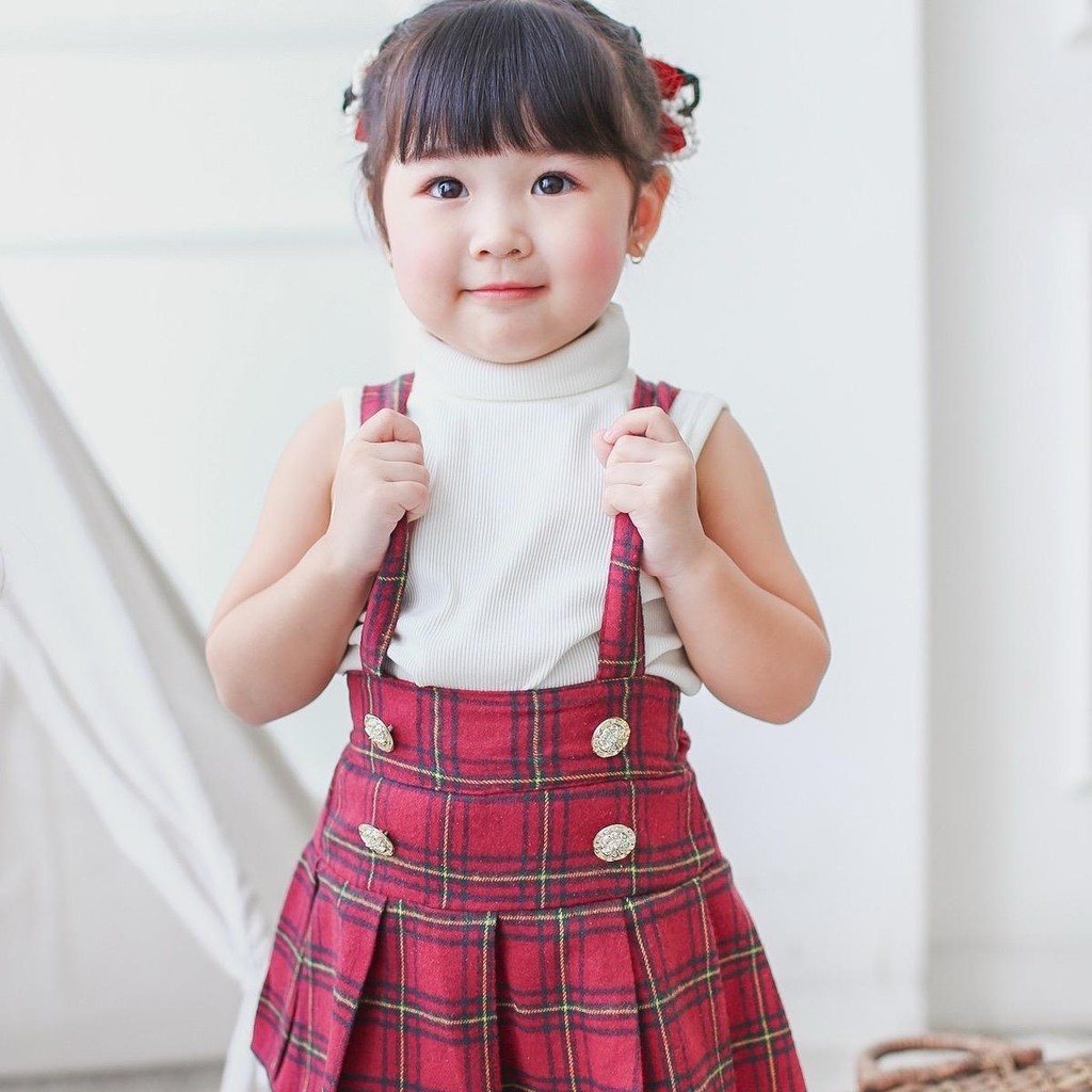 CELVEkids - Emmeline Overall skort Rok Celana ( Tanpa inner ) Anak Perempuan Korean style Bahan flanel usia 1-6th