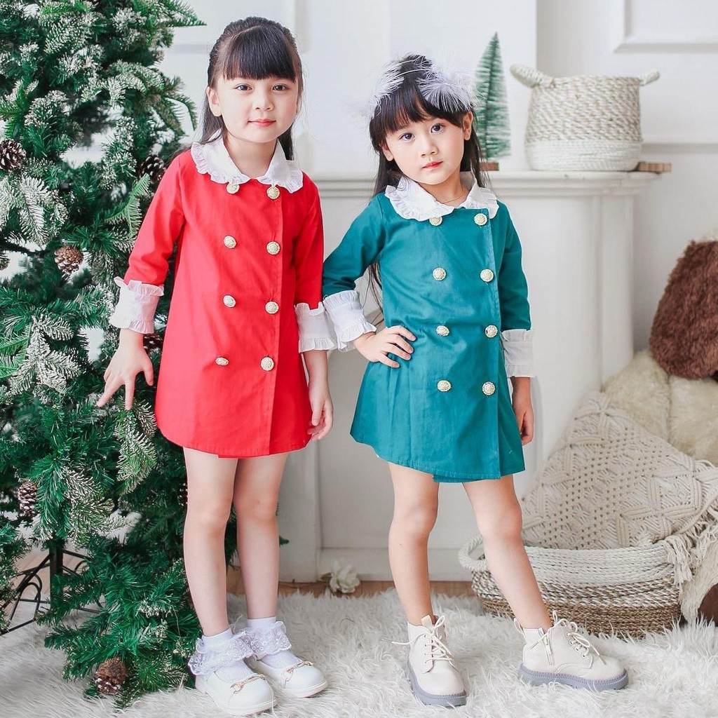CELVEkids - Quinn Dress Baju Rok Anak Perempuan Korean style Bahan cotton usia 1-6th