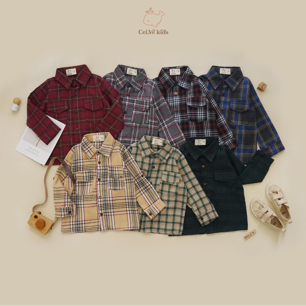 CELVEkids - Top Levin Atasan Kemeja Anak laki laki Korean style Bahan Flanel usia 1-6th