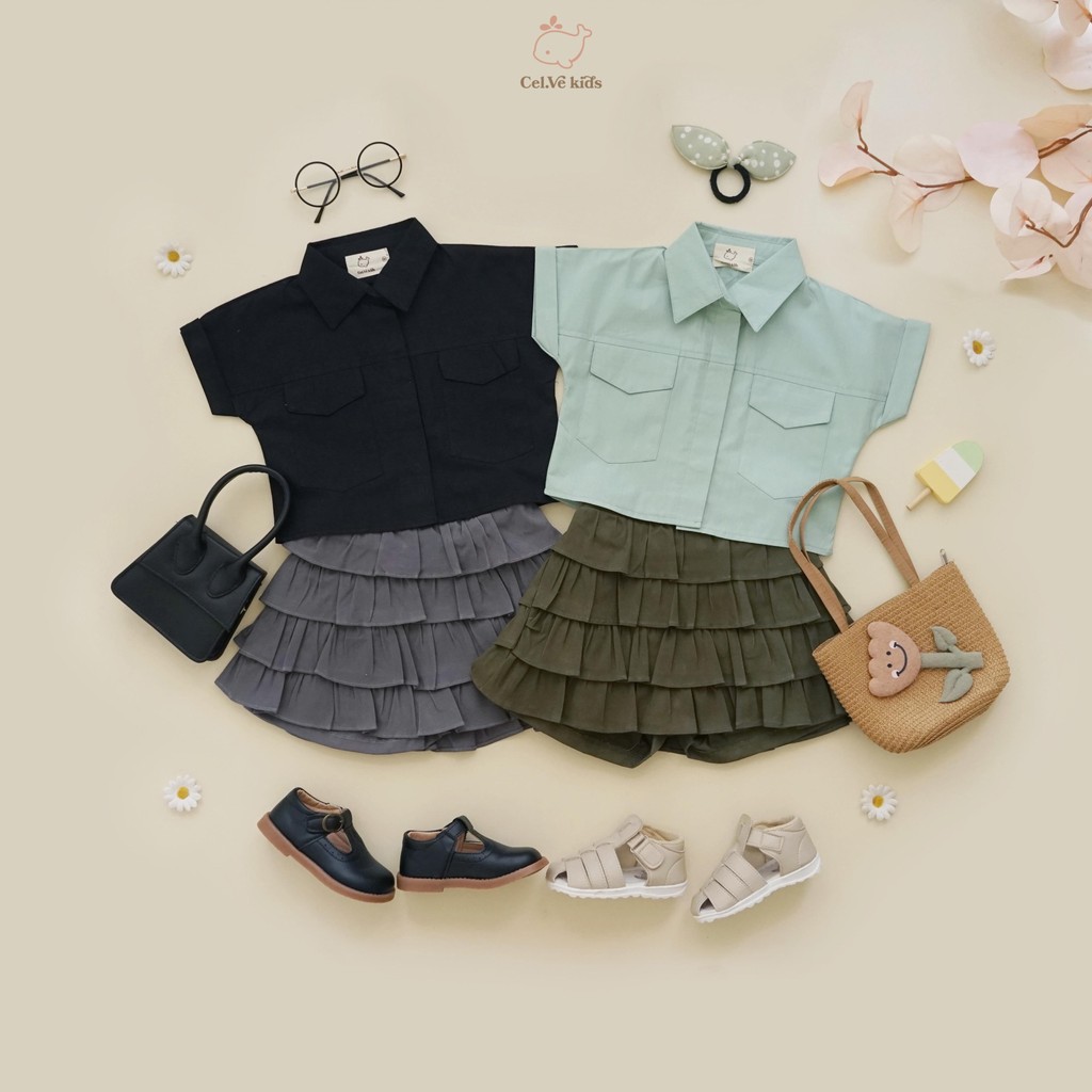 Celvekids - Skort Pants Nadine Rok Celana Anak Perempuan Korean Style Bahan Chinos Usia 1-8th