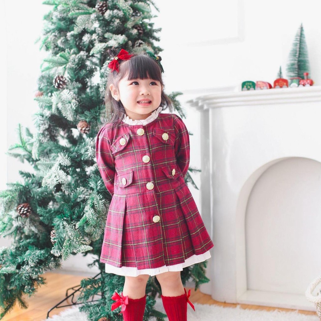 CELVEkids - Ferris Dress Baju Rok Anak Perempuan Korean style Bahan flanel usia 1-6th