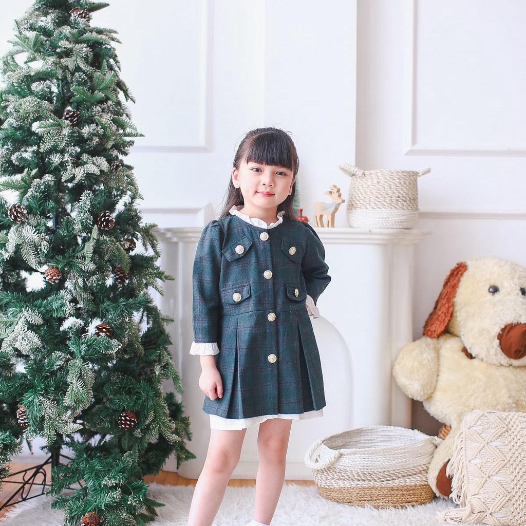 CELVEkids - Ferris Dress Baju Rok Anak Perempuan Korean style Bahan flanel usia 1-6th