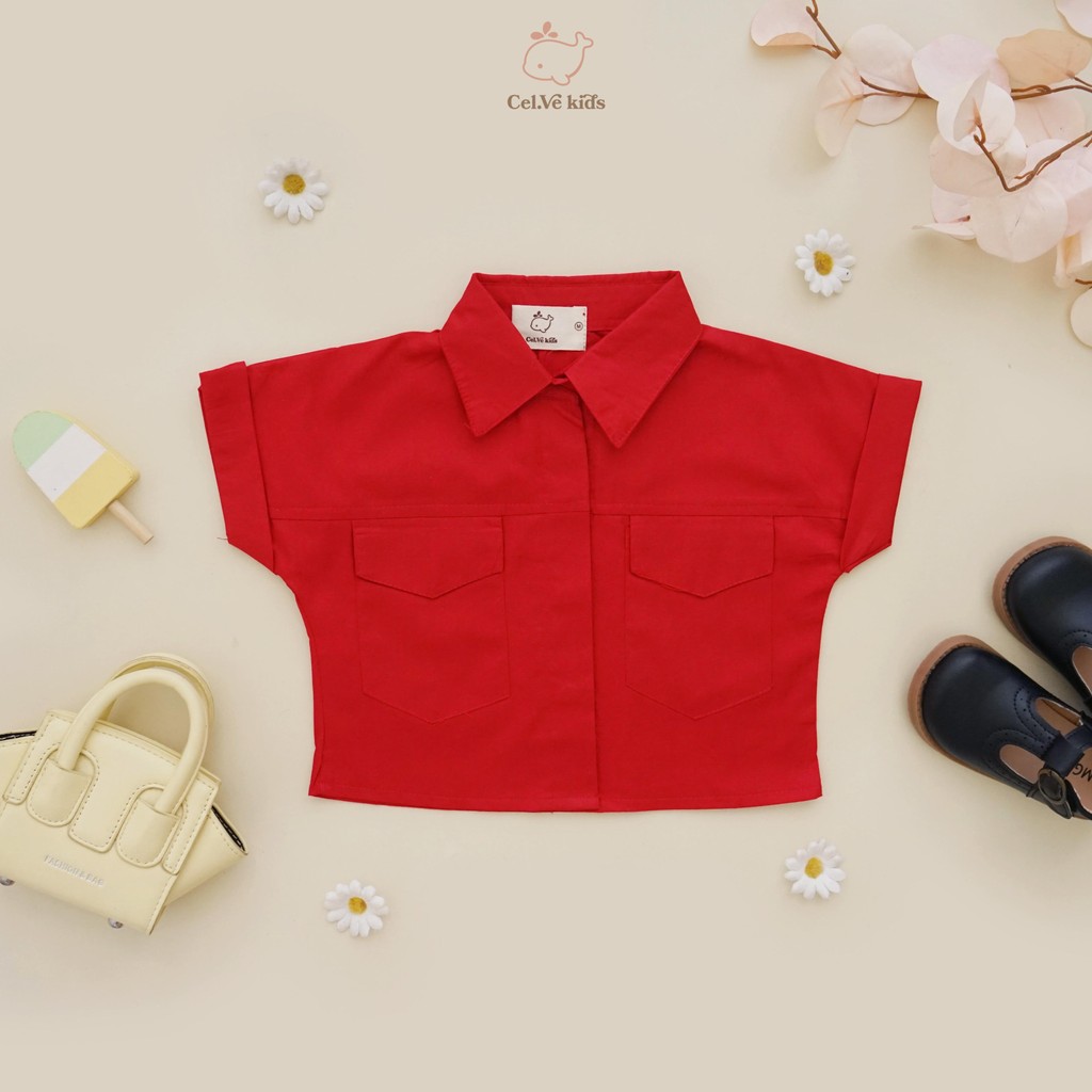 CELVEkids - Tasya Atasan Anak Perempuan Korean style Bahan Katun Poplin usia 1-5th
