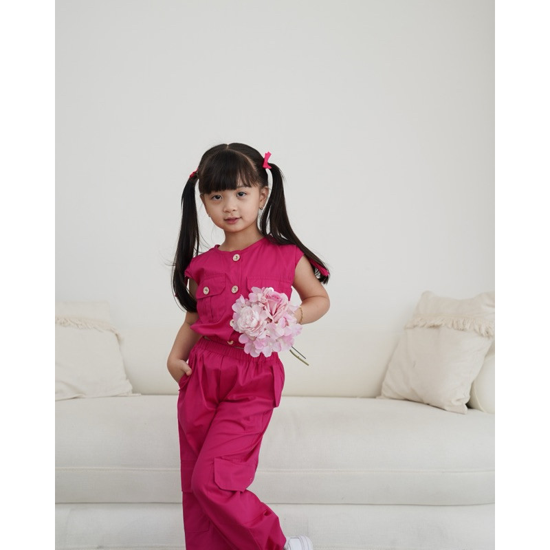 CELVEkids - Stelan Hanah Set Baju Rok Anak Perempuan Korean style Bahan Cotton Poplin usia 1-6th