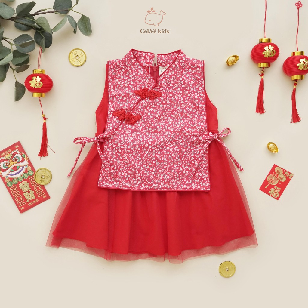 CELVEkids - Chao Xing Dress CNY Rok Anak Perempuan Korean style Bahan cotton usia 1-6th