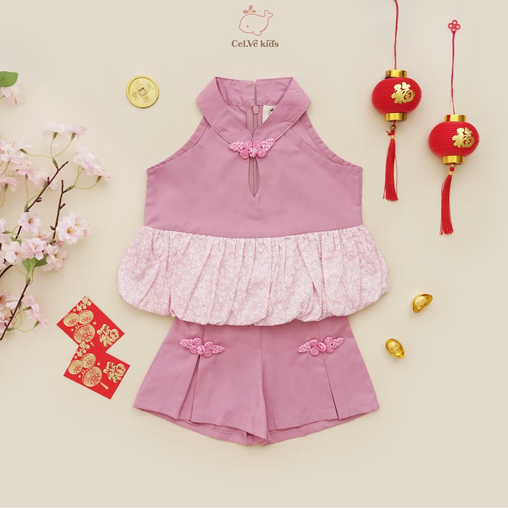 CELVEkids - Stelan Shu Ye set CNY Celana Anak Perempuan Korean style Bahan cotton usia 1-6th
