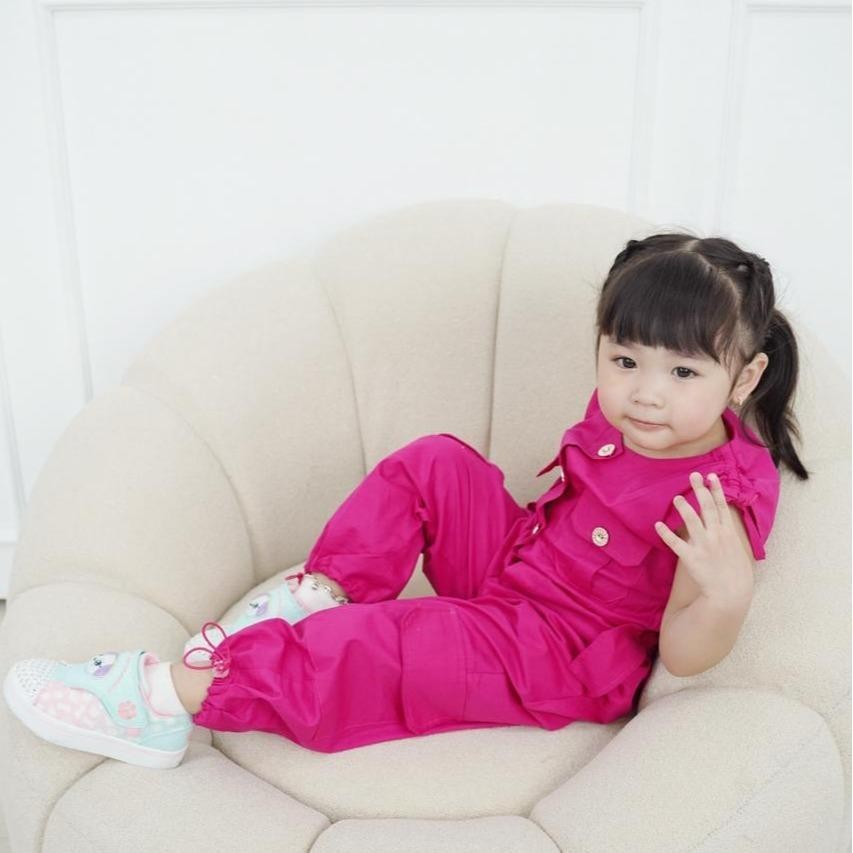 CELVEkids - Stelan Hanah Set Baju Rok Anak Perempuan Korean style Bahan Cotton Poplin usia 1-6th