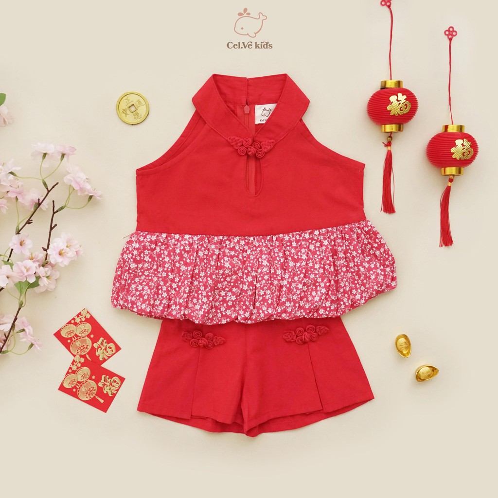 CELVEkids - Stelan Shu Ye set CNY Celana Anak Perempuan Korean style Bahan cotton usia 1-6th