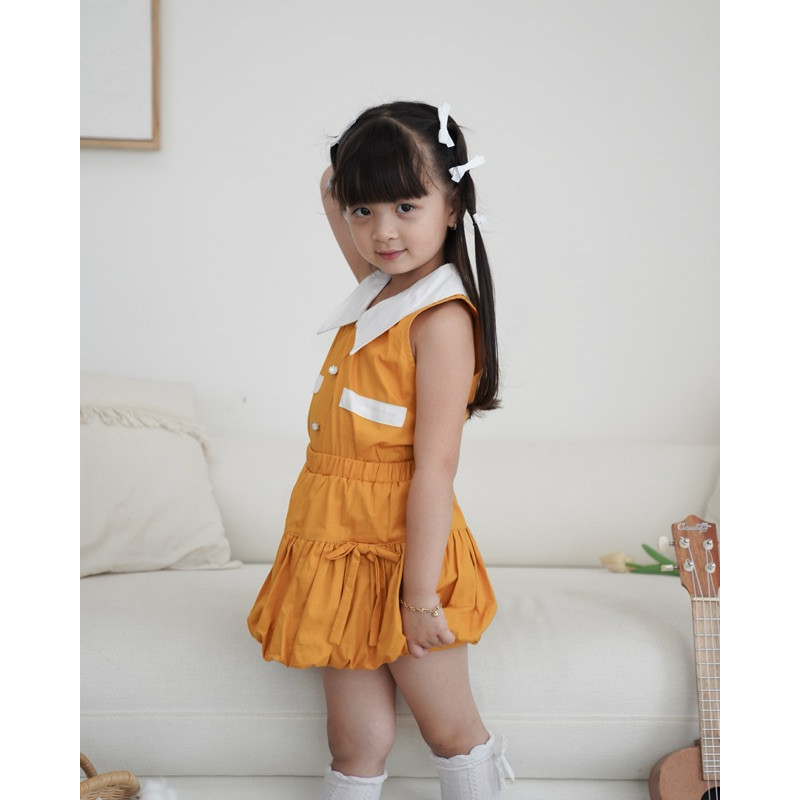 Celvekids - Stelan Sophia Set Baju Rok Anak Perempuan Korean Style Bahan Cotton Poplin Usia 1-6th