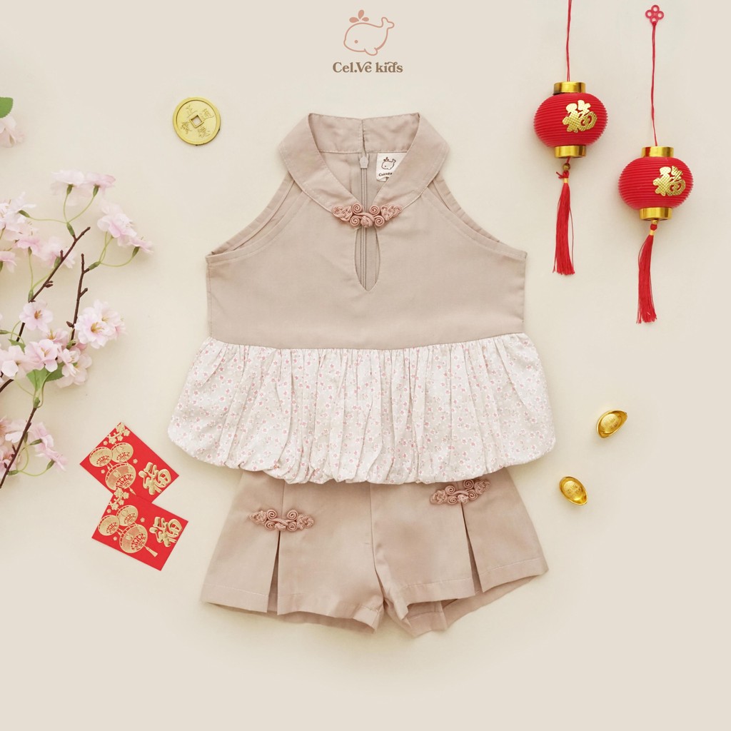 CELVEkids - Stelan Shu Ye set CNY Celana Anak Perempuan Korean style Bahan cotton usia 1-6th