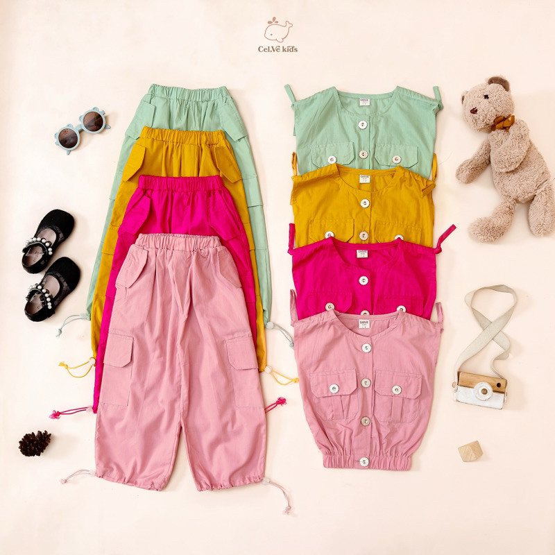 CELVEkids - Stelan Hanah Set Baju Rok Anak Perempuan Korean style Bahan Cotton Poplin usia 1-6th