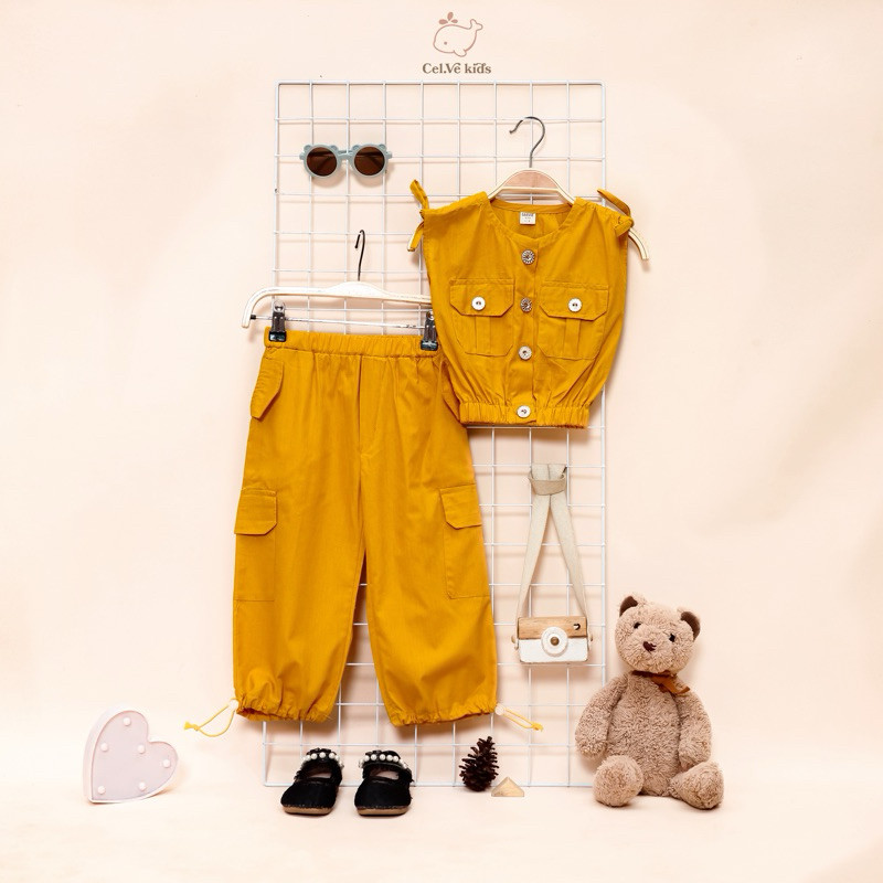 CELVEkids - Stelan Hanah Set Baju Rok Anak Perempuan Korean style Bahan Cotton Poplin usia 1-6th