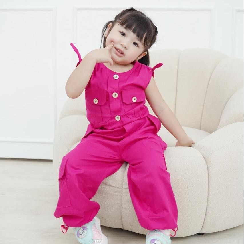 CELVEkids - Stelan Hanah Set Baju Rok Anak Perempuan Korean style Bahan Cotton Poplin usia 1-6th