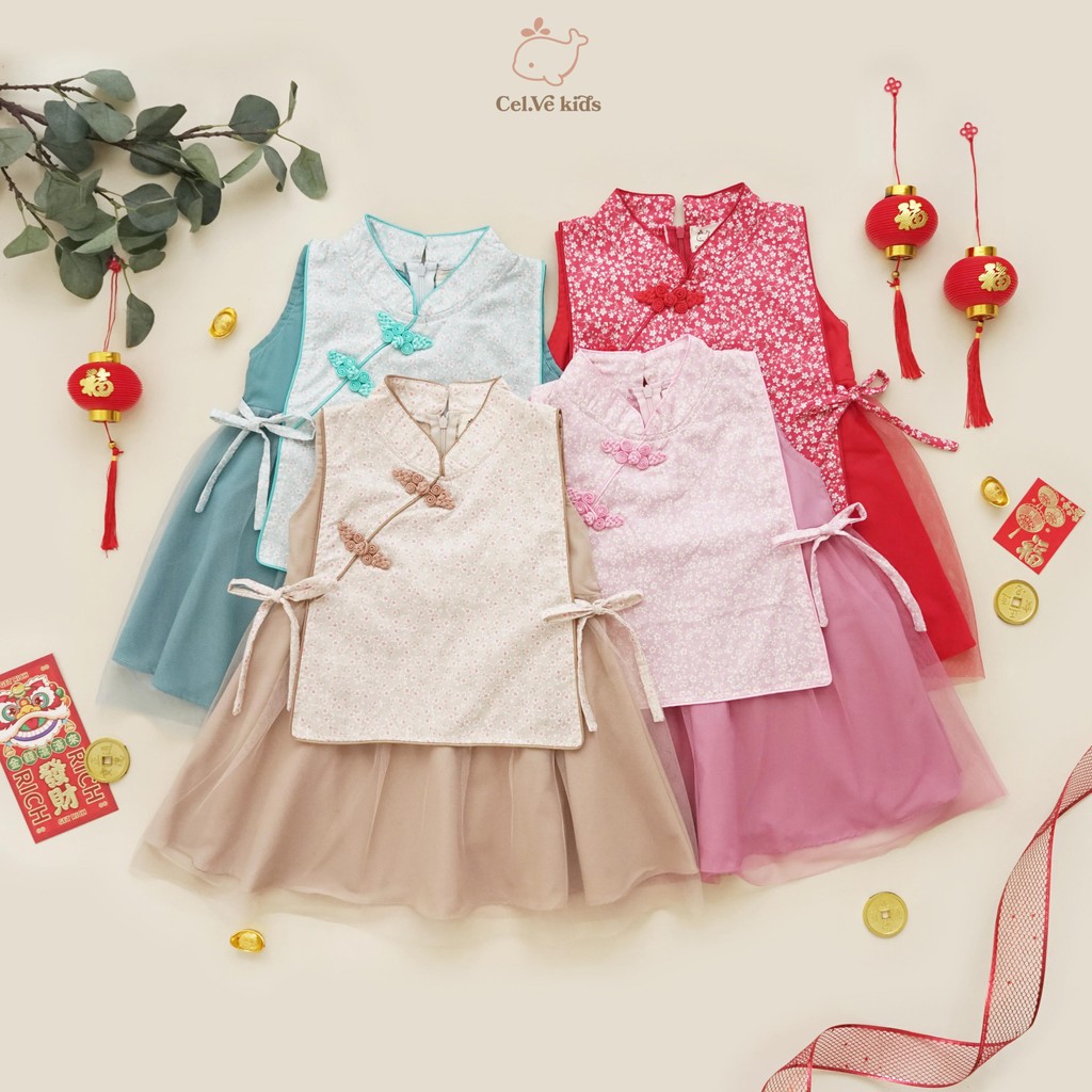 CELVEkids - Chao Xing Dress CNY Rok Anak Perempuan Korean style Bahan cotton usia 1-6th