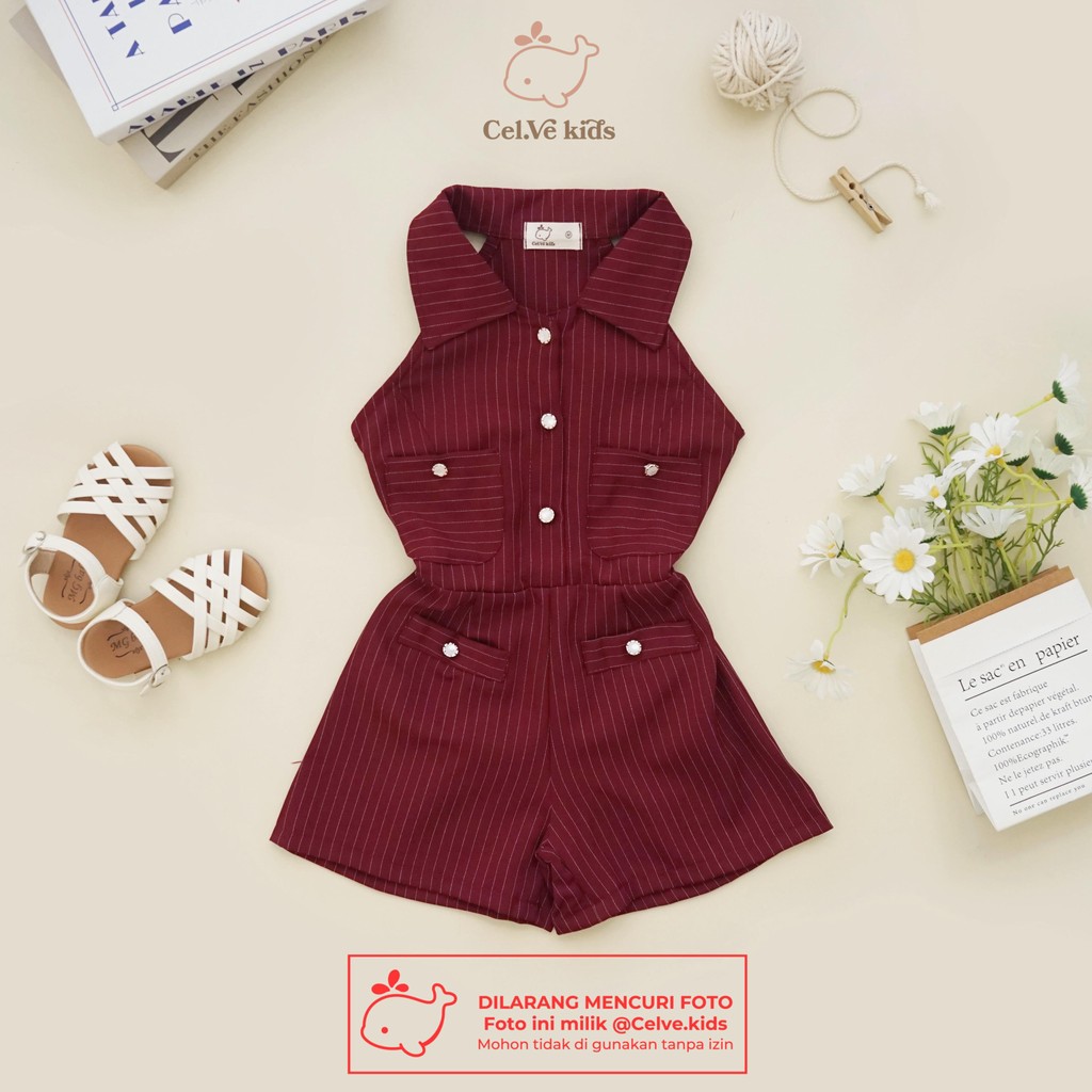 CELVEkids - Jumpsuit Ivanka Baju Celana Anak Perempuan Korean style Semiwool usia 1-8th