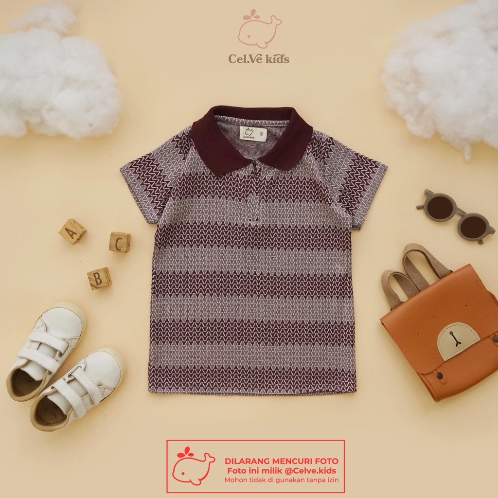 CELVEkids - Top Albert Atasan Kemeja Anak laki laki Korean style Bahan knit usia 1-8th