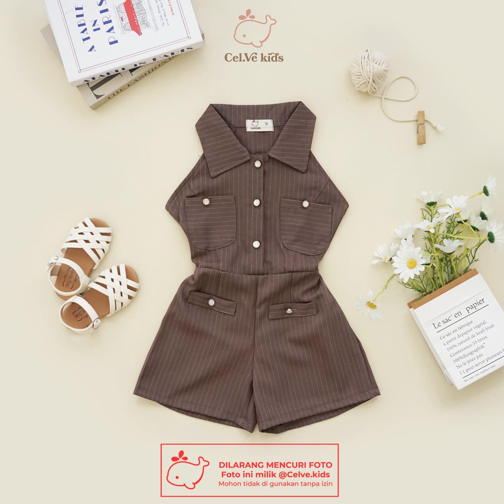 CELVEkids - Jumpsuit Ivanka Baju Celana Anak Perempuan Korean style Semiwool usia 1-8th