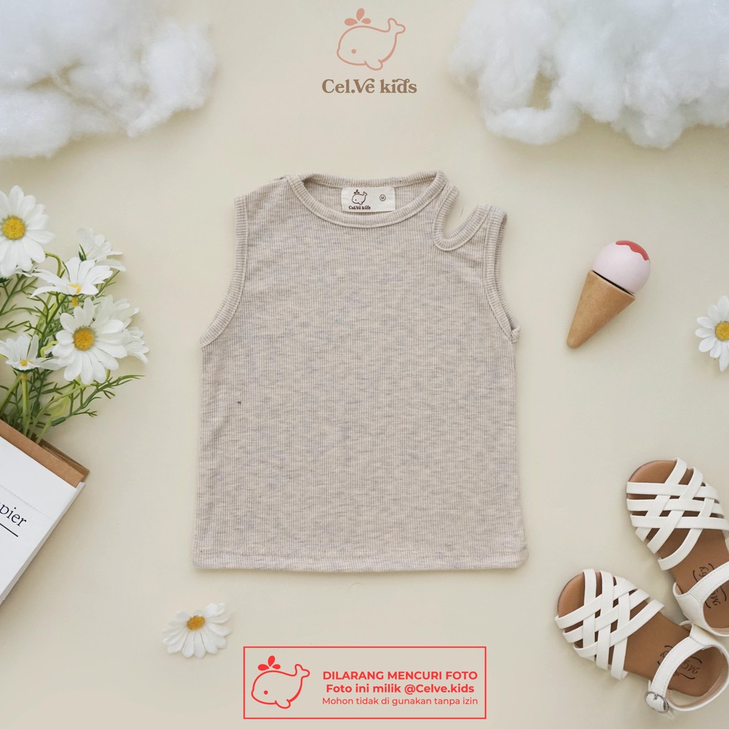 Celvekids - Top Sheilla Atasan Blouse Anak Perempuan Korean Style Bahan Knit Usia 1-8th