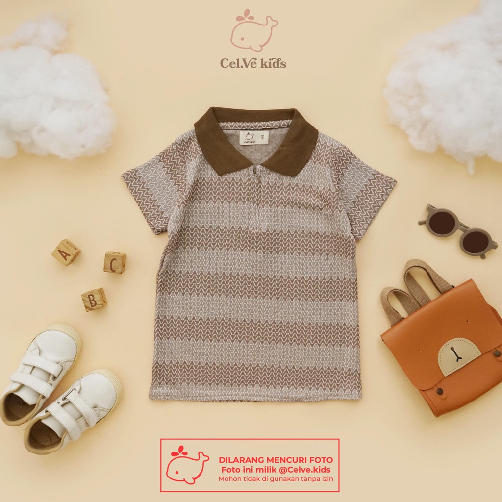 CELVEkids - Top Albert Atasan Kemeja Anak laki laki Korean style Bahan knit usia 1-8th