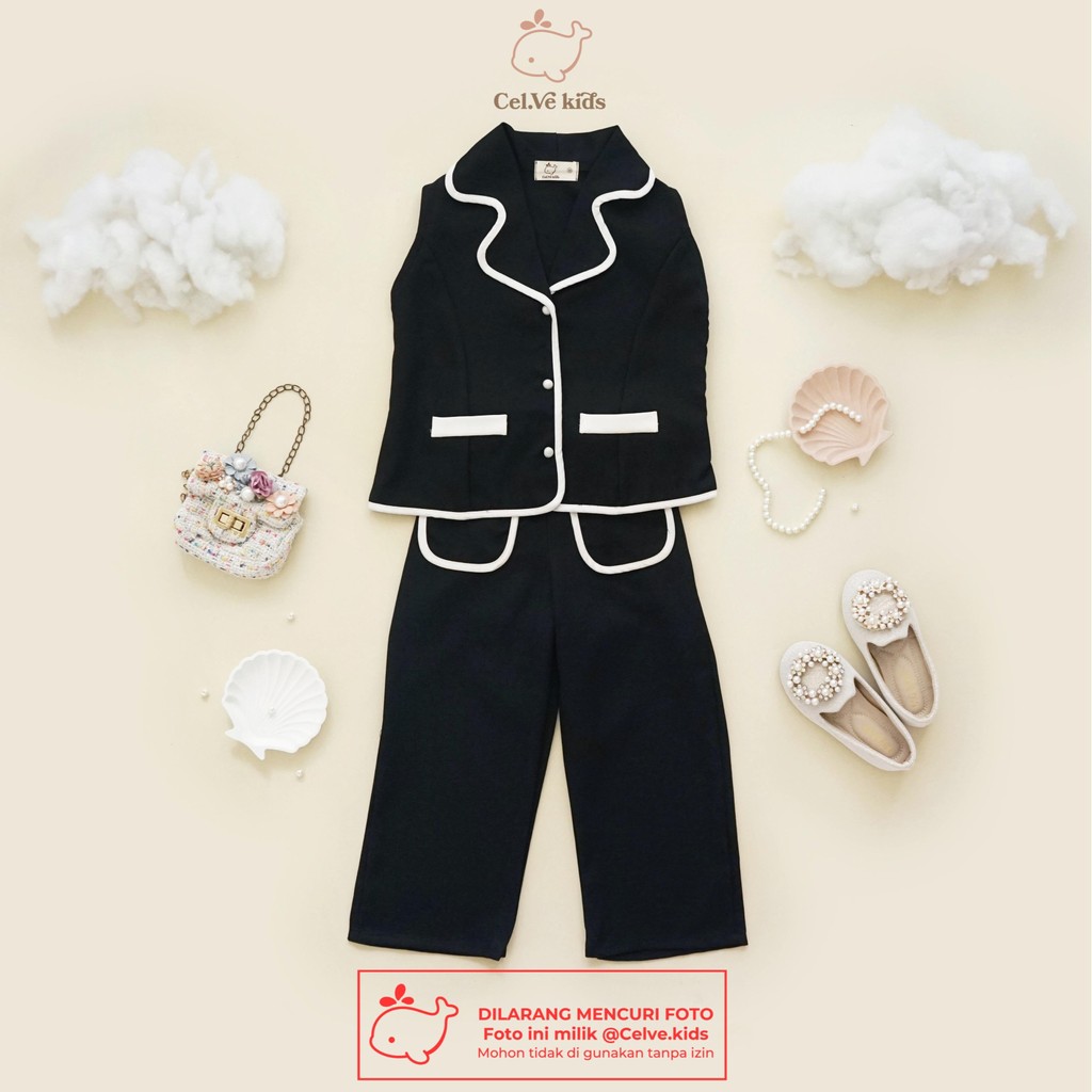 CELVEkids - Stelan Grace Set Baju rok celana Anak Perempuan Korean style semiwool usia 1-8th