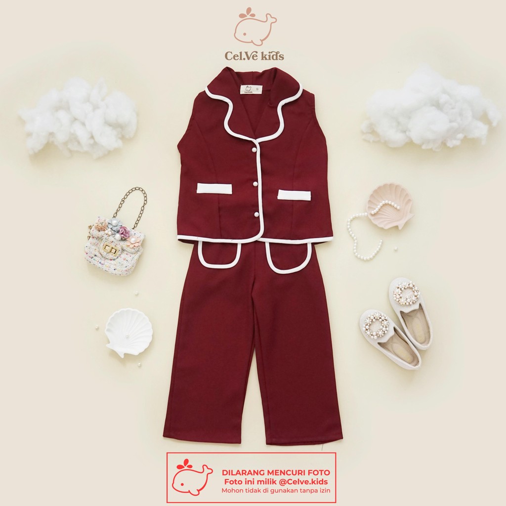 CELVEkids - Stelan Grace Set Baju rok celana Anak Perempuan Korean style semiwool usia 1-8th