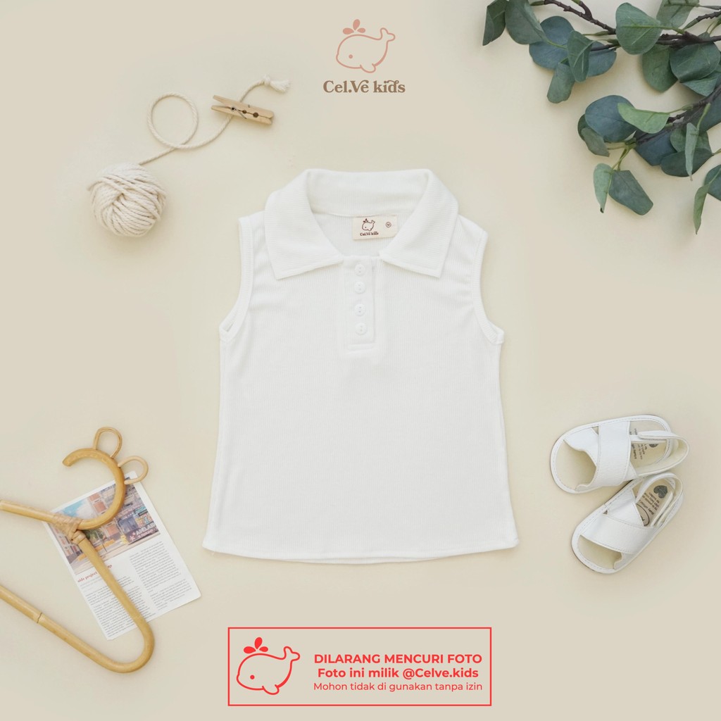 CELVEkids - Top Heidi atasan blouse kancing Anak Perempuan Korean style Bahan knit usia 1-8th