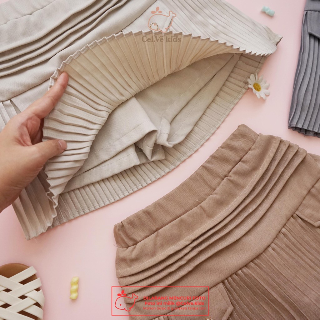 CELVEkids - Skrit Pants Tessa rok celana Anak Perempuan Korean style Bahan Katun twill usia 1-8th