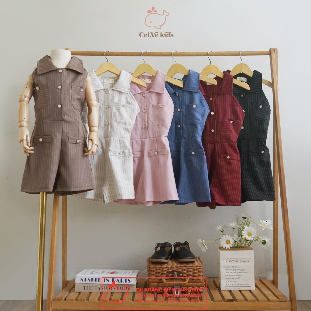 CELVEkids - Jumpsuit Ivanka Baju Celana Anak Perempuan Korean style Semiwool usia 1-8th