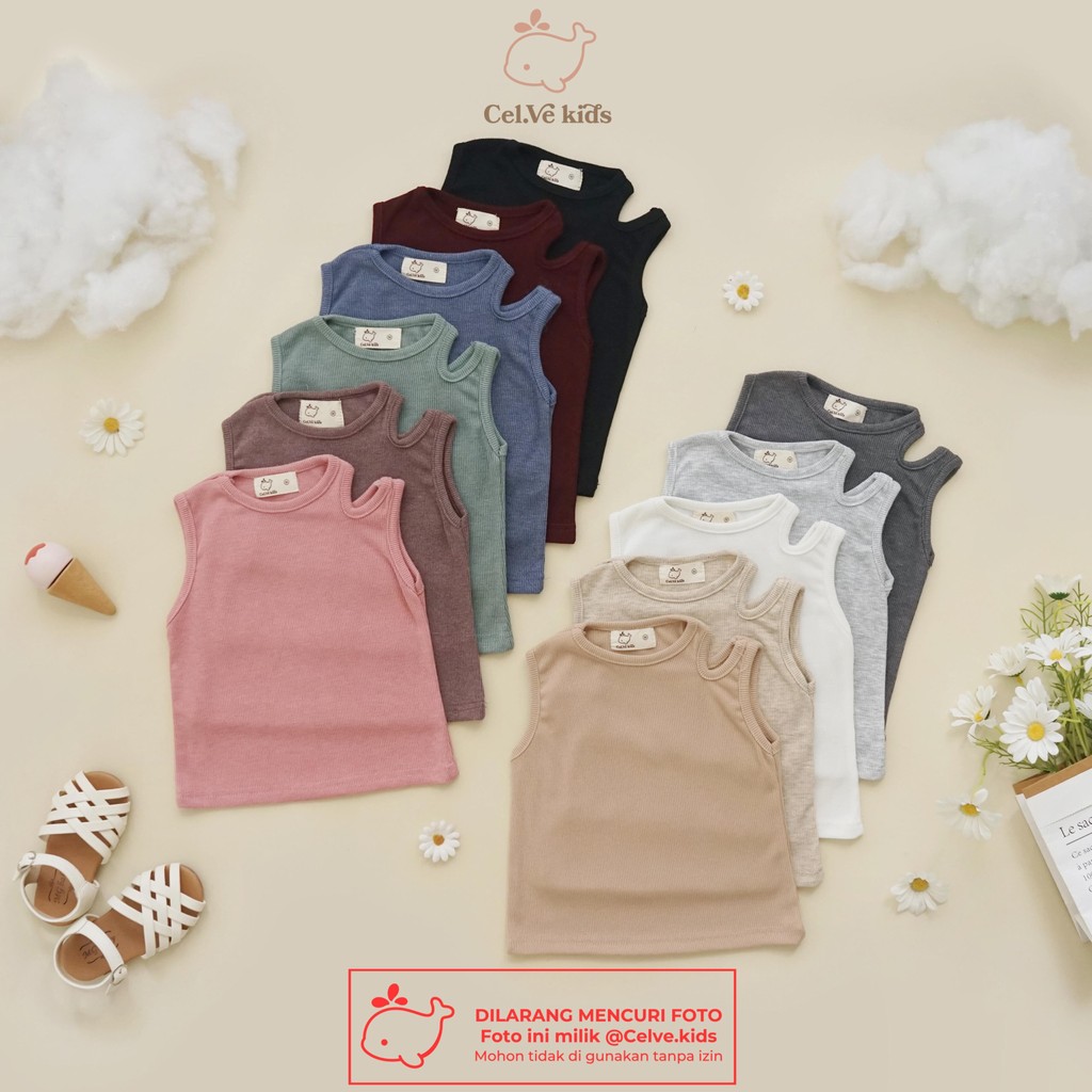 Celvekids - Top Sheilla Atasan Blouse Anak Perempuan Korean Style Bahan Knit Usia 1-8th