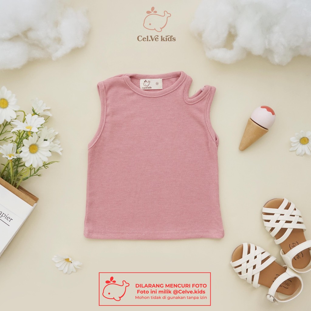 Celvekids - Top Sheilla Atasan Blouse Anak Perempuan Korean Style Bahan Knit Usia 1-8th
