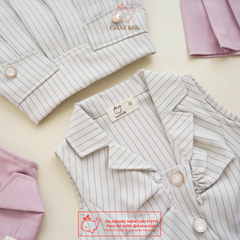 Celvekids - Stelan Keiko Set Baju Rok Celana Anak Perempuan Korean Style Semiwool Usia 1Th-8Th
