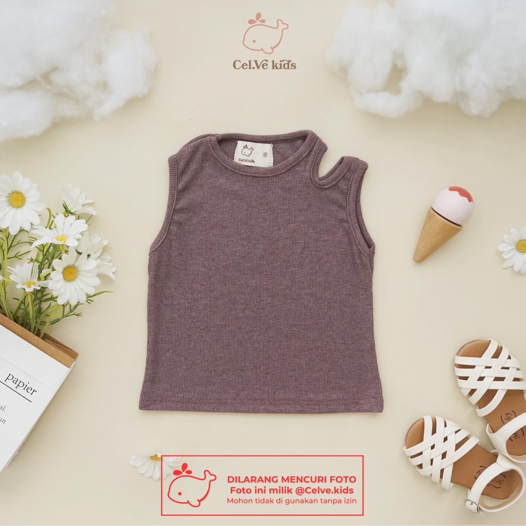 Celvekids - Top Sheilla Atasan Blouse Anak Perempuan Korean Style Bahan Knit Usia 1-8th