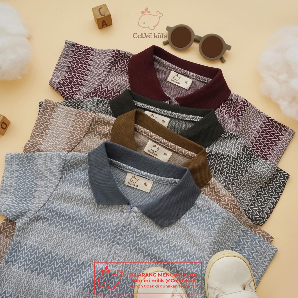 CELVEkids - Top Albert Atasan Kemeja Anak laki laki Korean style Bahan knit usia 1-8th