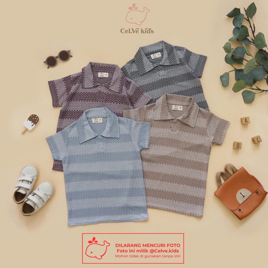 CELVEkids - Top Daniel Atasan Kemeja Anak laki laki Korean style Bahan knit usia 1-8th