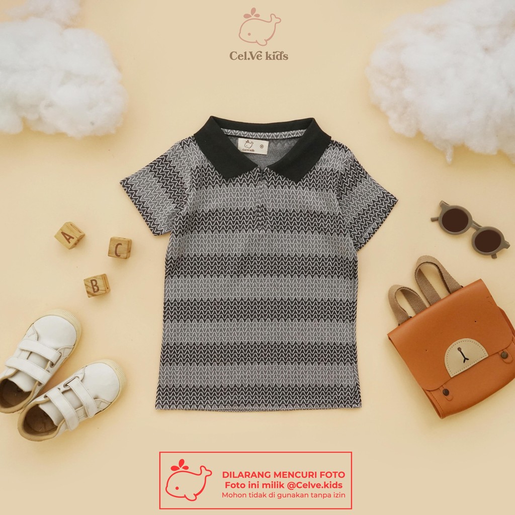 CELVEkids - Top Albert Atasan Kemeja Anak laki laki Korean style Bahan knit usia 1-8th