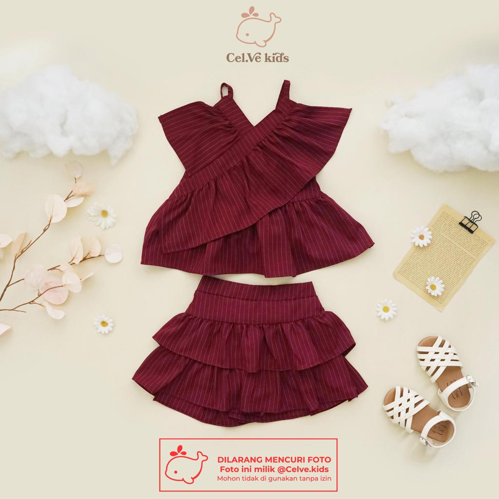 CELVEkids - Stelan Cellia Set Baju rok celana Anak Perempuan Korean style semiwool usia 1-8th