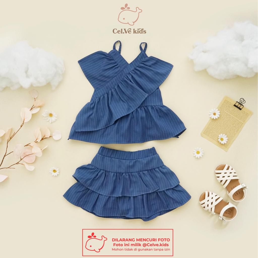 CELVEkids - Stelan Cellia Set Baju rok celana Anak Perempuan Korean style semiwool usia 1-8th