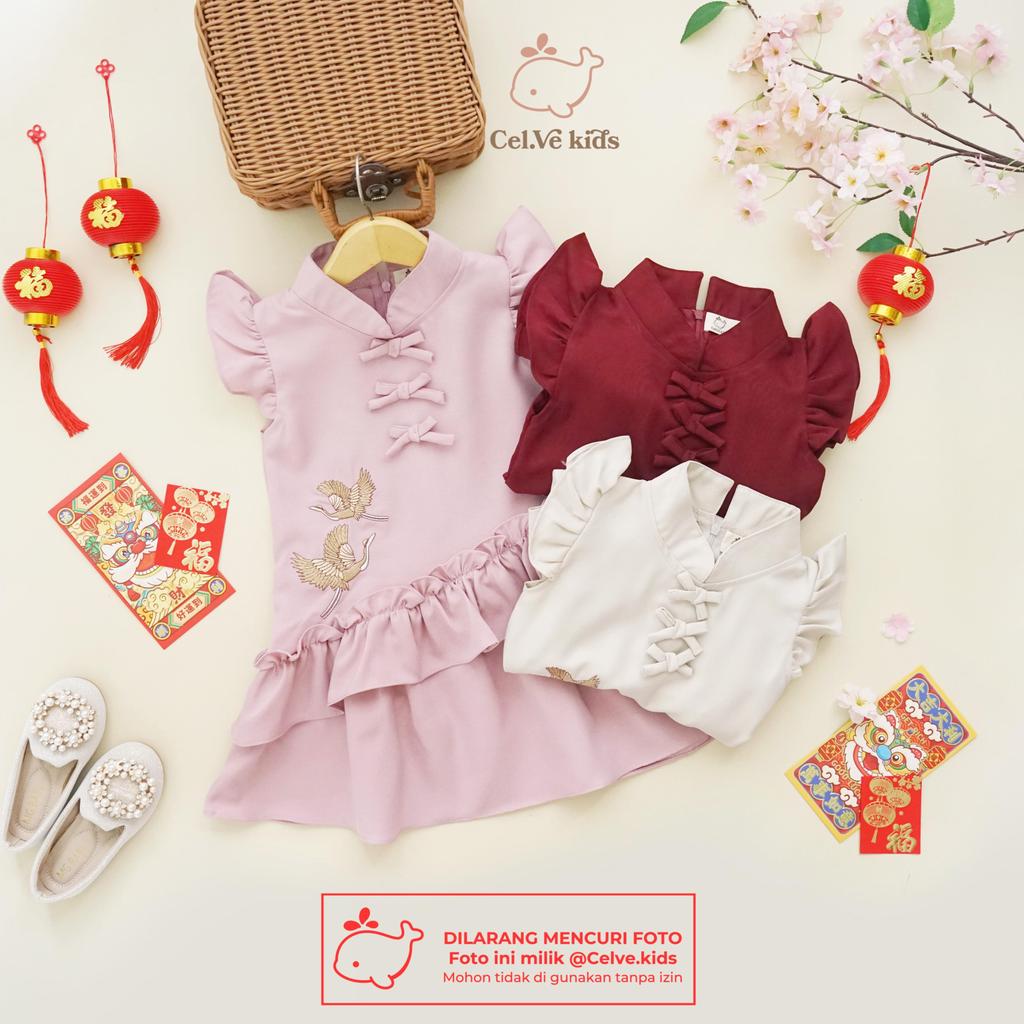 CELVEkids - Dress Sierra Baju rok Anak Perempuan Korean style Semiwool usia 1-8th
