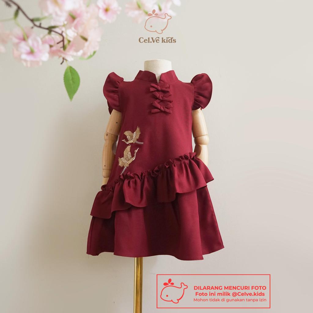 CELVEkids - Dress Sierra Baju rok Anak Perempuan Korean style Semiwool usia 1-8th