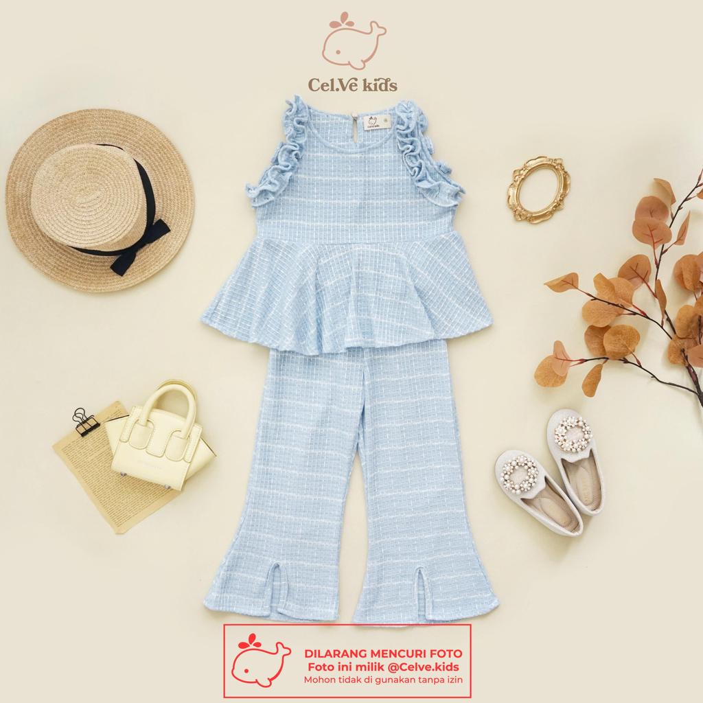 CELVEkids - Stelan Dyandra Set Baju celana Anak Perempuan Korean style Bahan knit usia 1-8th