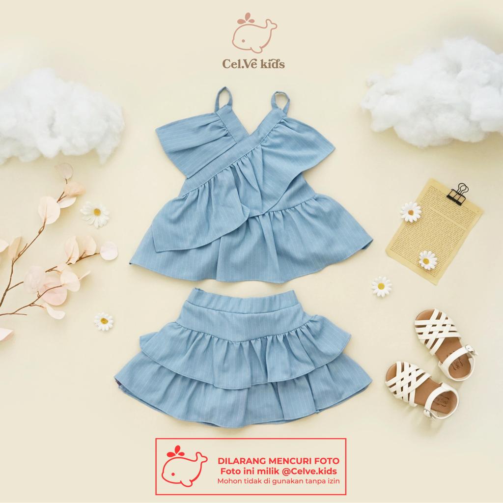 CELVEkids - Stelan Cellia Set Baju rok celana Anak Perempuan Korean style semiwool usia 1-8th