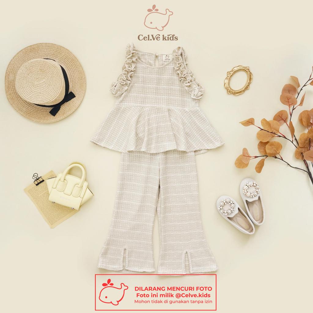 CELVEkids - Stelan Dyandra Set Baju celana Anak Perempuan Korean style Bahan knit usia 1-8th