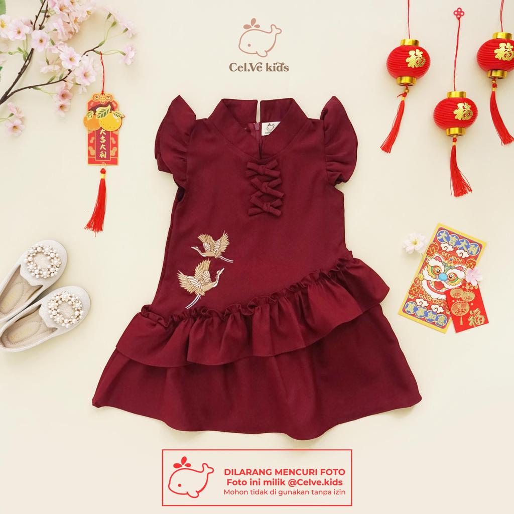 CELVEkids - Dress Sierra Baju rok Anak Perempuan Korean style Semiwool usia 1-8th