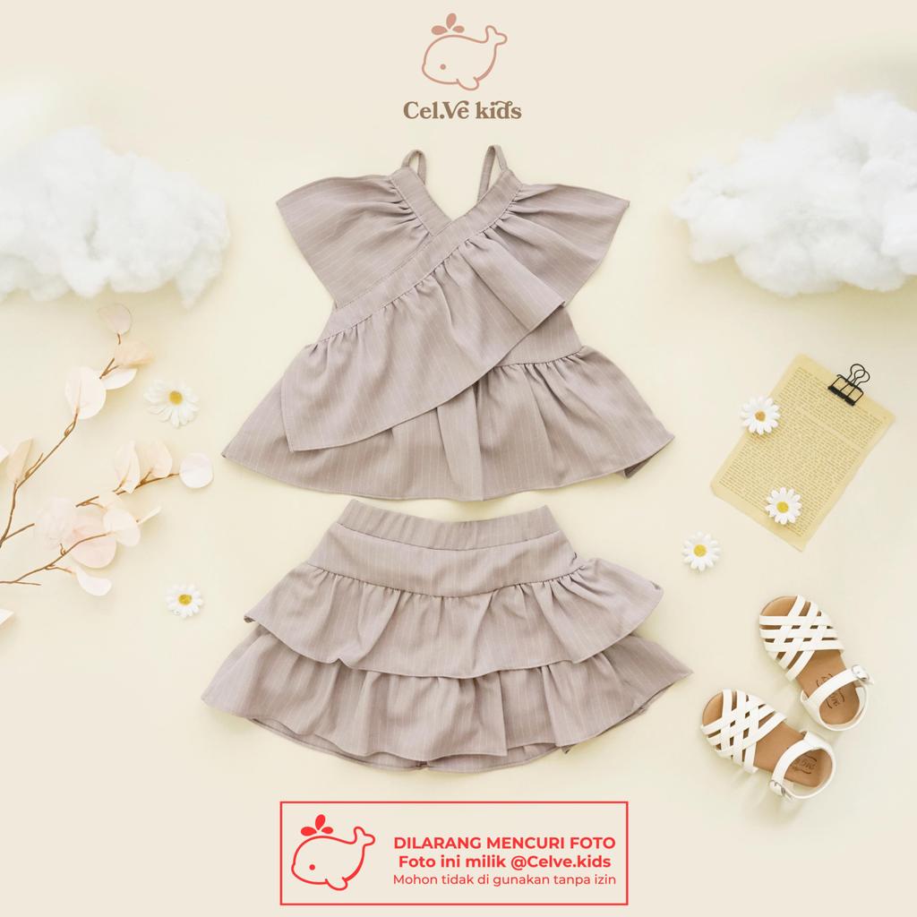 CELVEkids - Stelan Cellia Set Baju rok celana Anak Perempuan Korean style semiwool usia 1-8th