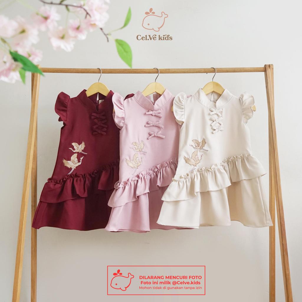 CELVEkids - Dress Sierra Baju rok Anak Perempuan Korean style Semiwool usia 1-8th